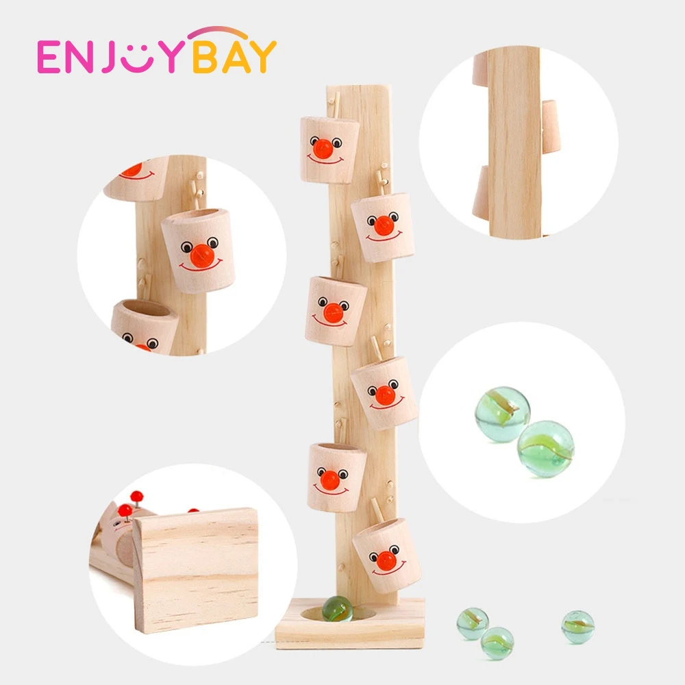 Enjoybay Marble Ball Run Track Game Funny Wooden Blocks Toy Early
