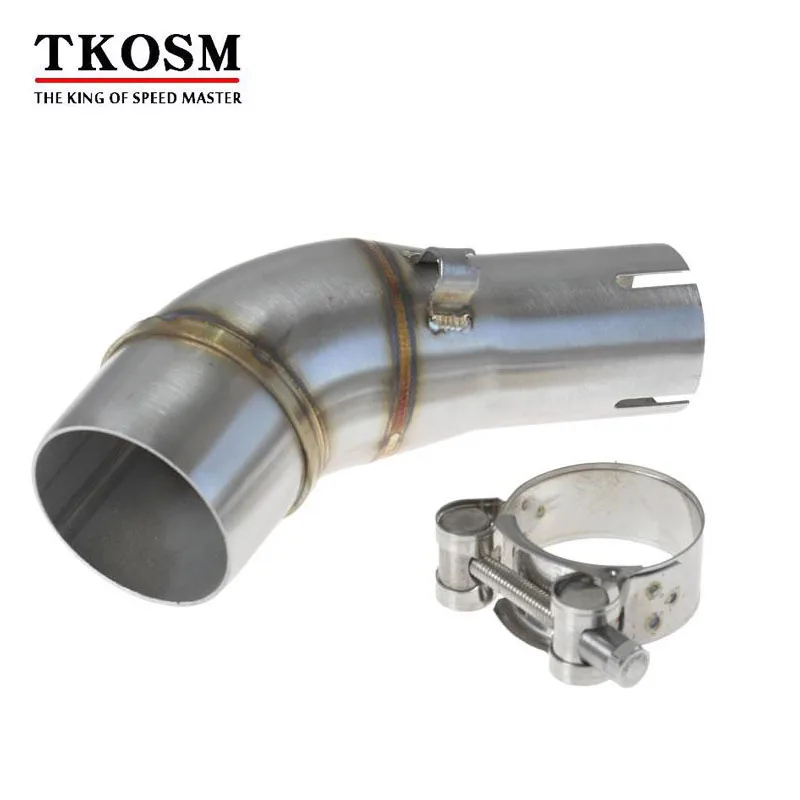 

TKOSM Motorcycle Exhaust Middle Pipe Stainless Steel Muffler Link Pipe Section Adapter Pipe for Kawasaki Ninja 250SL Z250 SL
