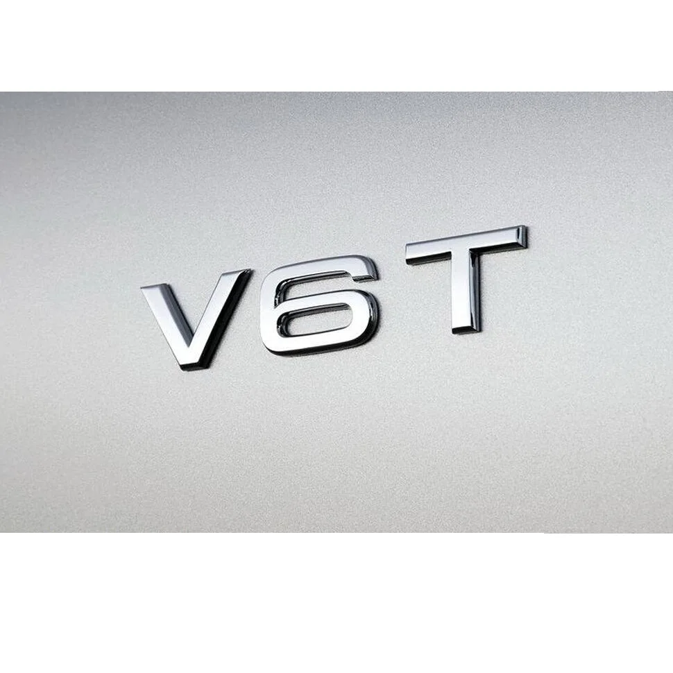 Хромированные серебряные буквы V6 T V 8T 10 W 12 блестящая Эмблема для Audi A4 A6 A7 A8 S3 S4 R8 RSQ5