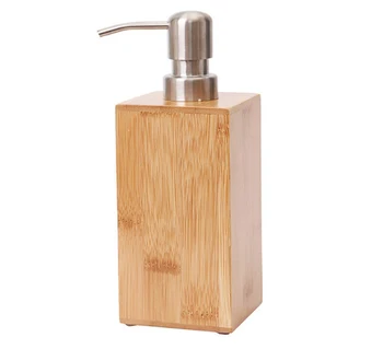 

High Quality Exquisite Wood Hand Washing Liquid Stainless Steel Pressure Mouth Shower Bottle Kitchen Hotel Soap Dispenser LFB266