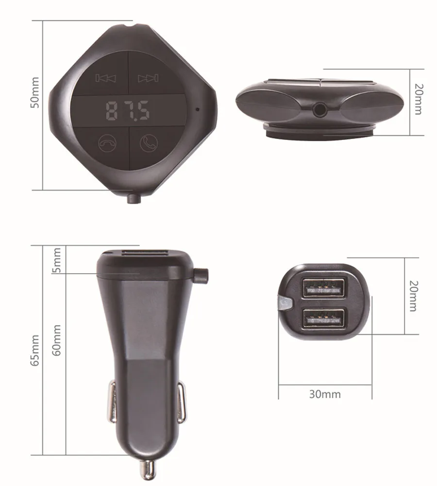 Bluetooth AUX-in USB автомобильный fm-передатчик MP3-плеер Магнитная беспроводная гарнитура