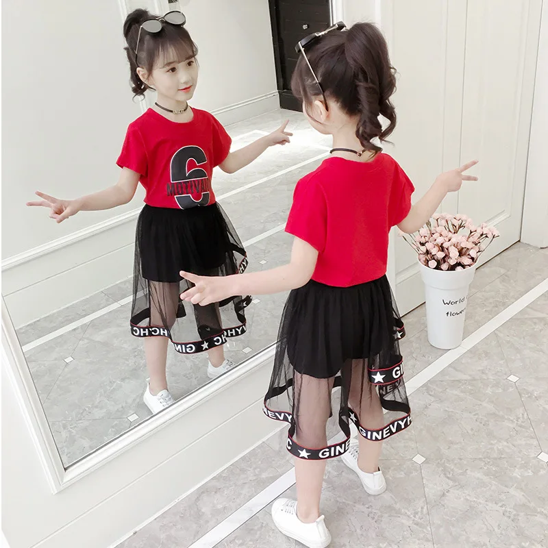 

Kids clothes Girls Dress Summer dresses Toddler girl clothes tshirt+skirts Princess Dress Fashion outfit Age for 4-13 Years Old