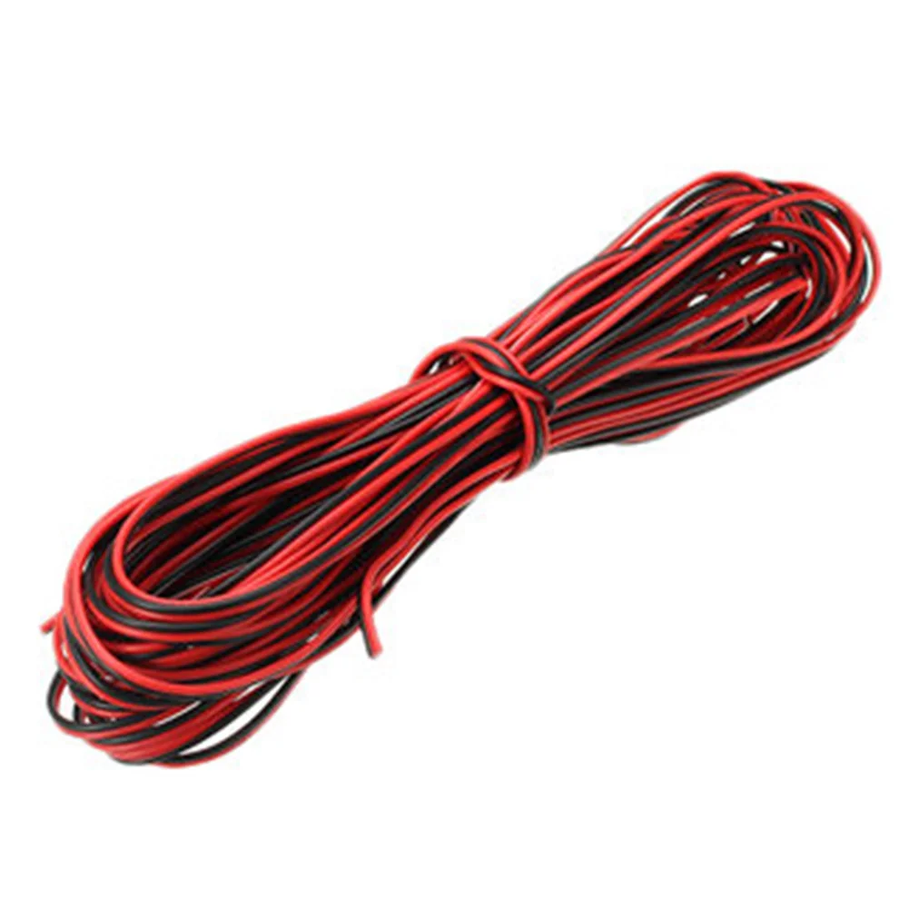 10 м Медь 22AWG 2 Pin красные черные поделки ПВХ Электрический кабель провод для