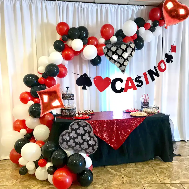 Casino Theme Balloon Arch Casino Decoration Party Poker Las Vegas