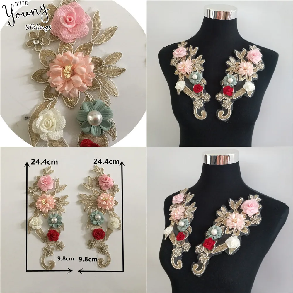 

High Quality Tulle Lace Fabric DIY 3D Flower Sewing Embroidery Applique Lace Collar Craft supplies Clothing Decorate Accessories