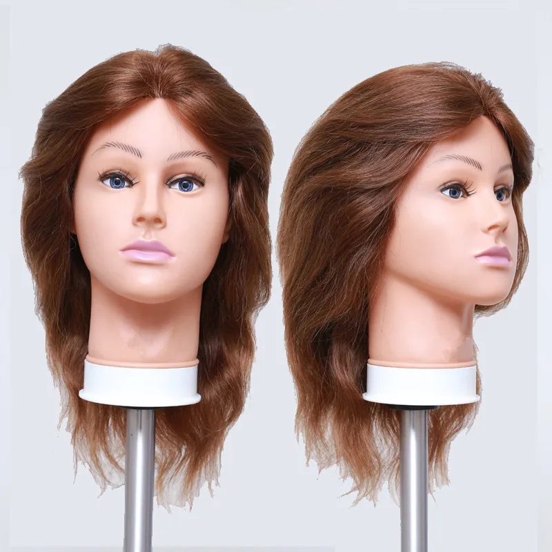 Cosmetology 14 inch 100 Human Hair Men Training Head Practice