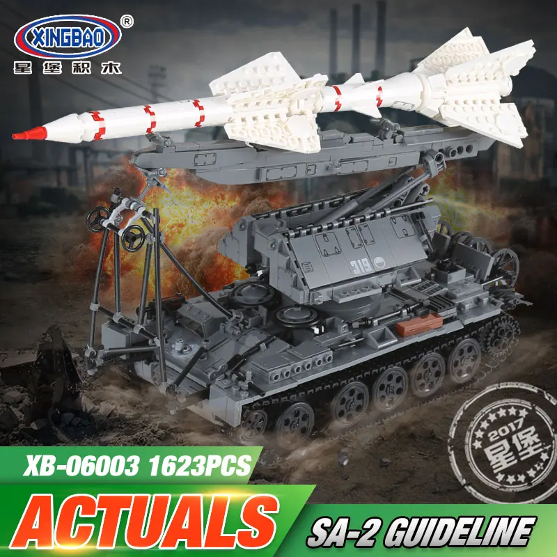 

Xingbao 06003 1623Pcs Military Series The SA-2 Guideline Set Building Blocks Bricks Children Educational Boy`s Toys Model Gifts