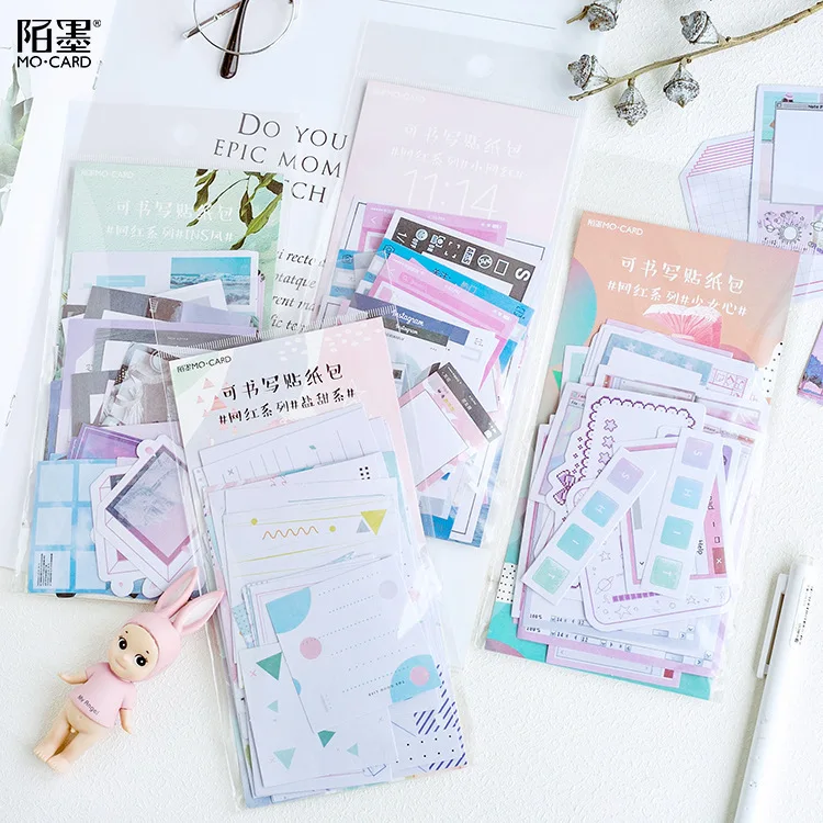 

1 set Kawaii Stationery Sticker Can be written Diary Planner Decorative Stickers Scrapbooking Craft Office School stationery