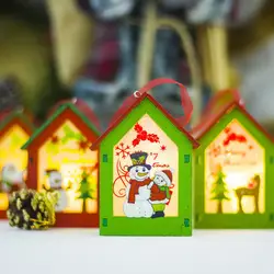 PMini деревянный дом с огнями висит декор украшения Декор для вечеринки рождества для дома милые детские подарки P