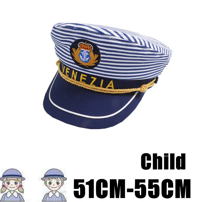 TIMESWOOD новые армейские кепки в темно-синюю полоску креативный сценический маскарадный шапки военные для мужчин и женщин Девочки Мальчики Одежда Аксессуары - Цвет: Child