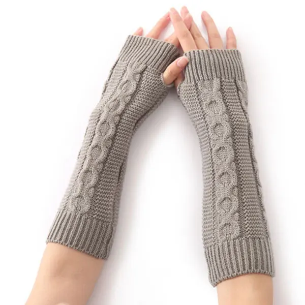 1 пара Женские теплые зимние модные плетеное перчатки без пальцев Вязаные митенки длинные перчатки XIN-доставка