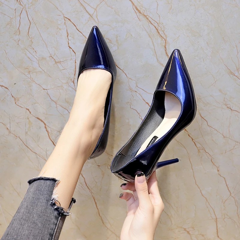 

2018 autumn new women's high heels Korean version of the fine with wild pointed women's single shoes