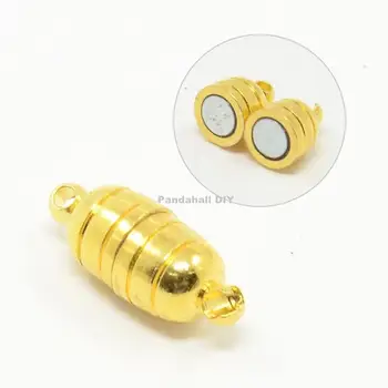 

Brass Magnetic Clasps, Column, Golden, 15x5mm, Hole: 1.5mm
