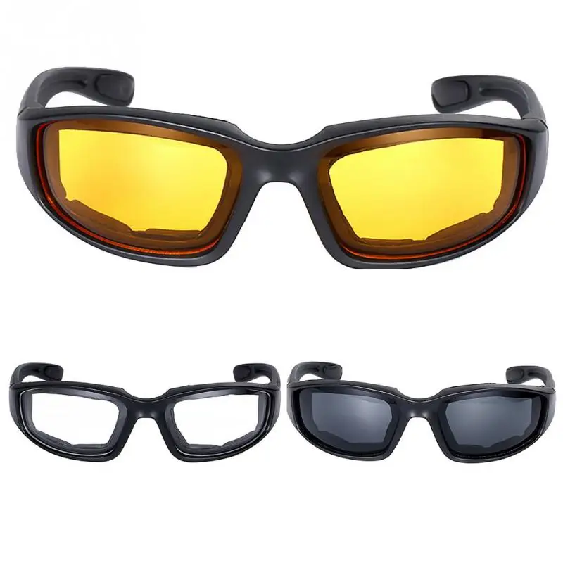 

New Motorcycle Riding Glasses Wind Resistant Shatterproof Black Frame Goggles Eye Protection #919