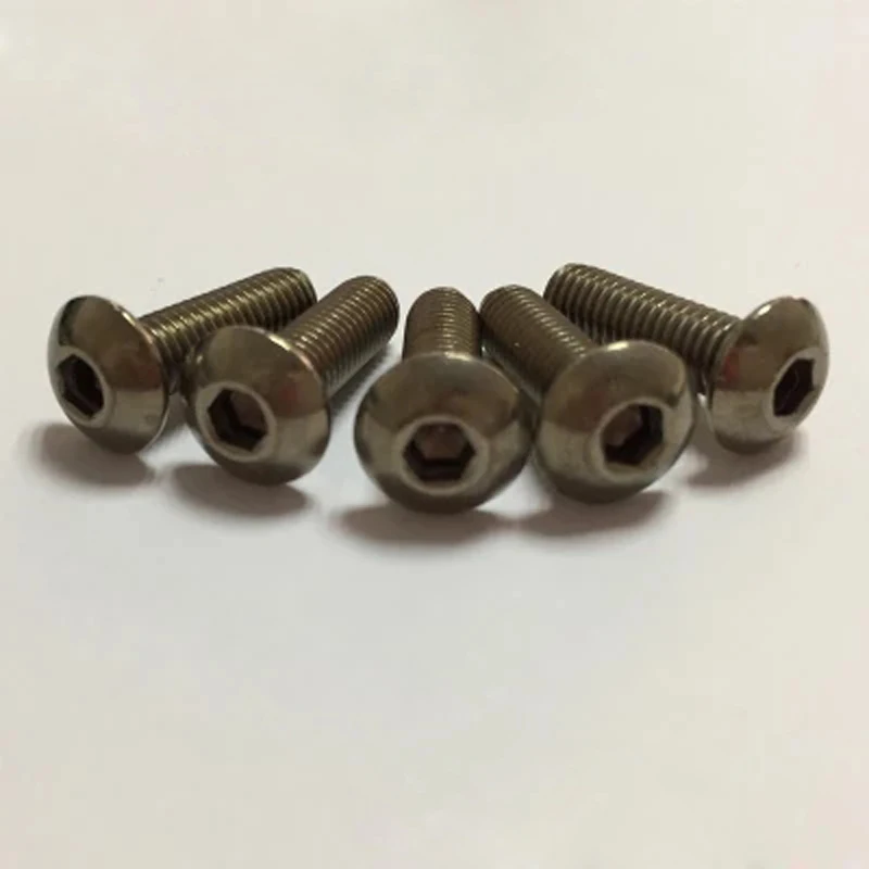 

M3 Hex socket Screws TA2 Titanium Allen Half Round head Bolts Mushroom Pure Titanium Screw Length 4mm-45mm 2Pcs
