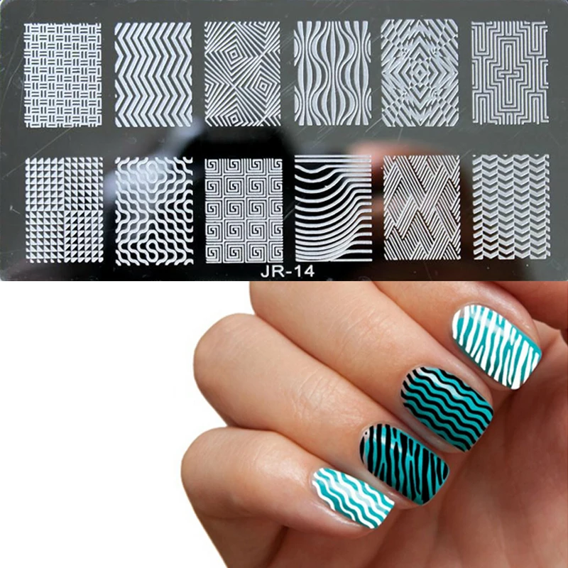 001-20 20 стилей изображения пластины для штамповки ногтей трафарет Шаблон металл различные узоры цветы полное покрытие Кружева прямоугольник