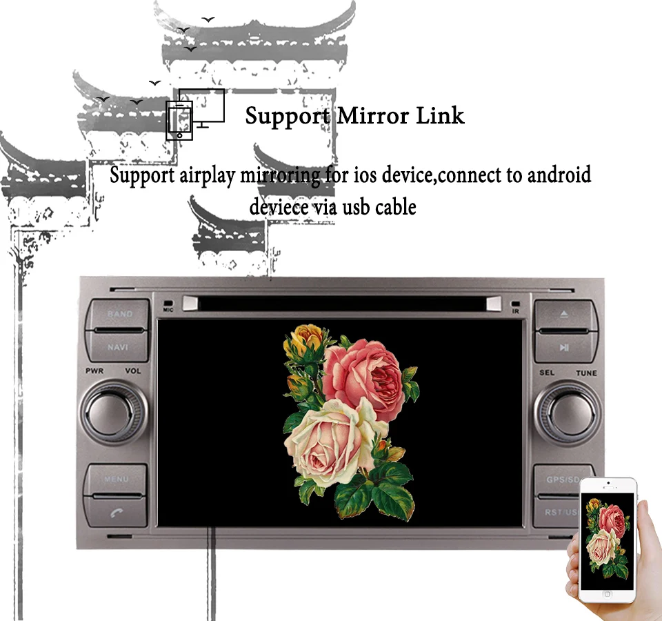 Discount 2 din Android 9.0 Octa Core Car DVD Player GPS Navi for FORD FOCUS/MONDEO/C-MAX with Audio Radio Stereo Head Unit Auto Sat Navi 6