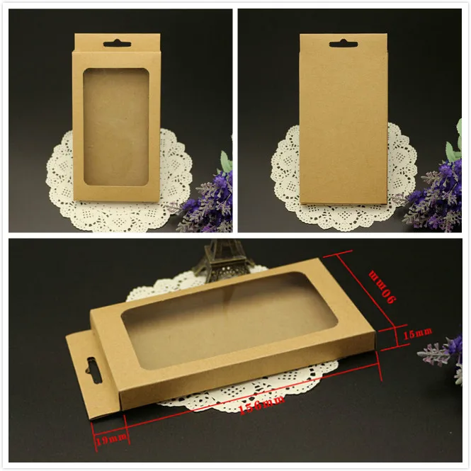 

Universal Mobile Phone Case Package Paper Kraft Brown Retail Packaging Box for iphone 7 6 5s Samsung S4 S5 Note3 Cell phone