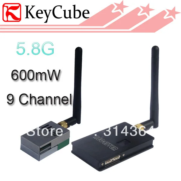 

Wholesale - 5.8G 600mW AV TX / RX set powerful transmitter 9 Channel Digital Display Video Transmitter Set for FPV Free Shipping