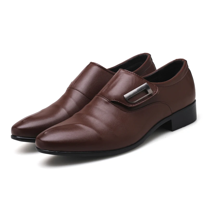 Мужские модельные туфли в деловом стиле из натуральной кожи; Роскошные модные нарядные туфли для мужчин; повседневные мужские туфли на плоской подошве; дышащая обувь на молнии; Новинка года - Цвет: 2001Brown