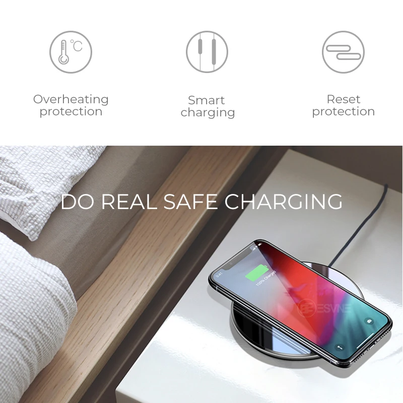 VEEAII Qi 5 Вт Быстрое беспроводное зарядное устройство для iPhone MAX X XR XS 8 plus Samsung Galaxy S8 S9
