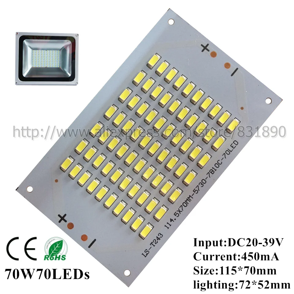 10 шт. светодиодный pcb прожектор pcb алюминиевая лампа пластина 10 Вт 30 Вт 50 Вт 70 Вт 100 Вт 200 Вт SMD5730 светодиодный источник освещения для наружного освещения
