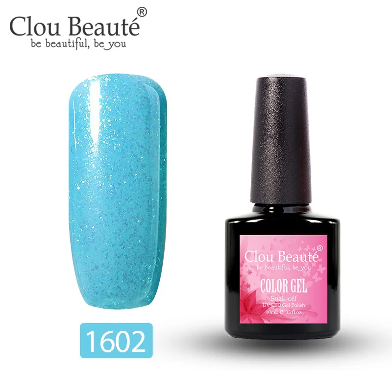 1602 УФ-Гель-лак Clou Beaute для маникюра, Полупостоянный Гибридный лак для ногтей, розовый, красный, черный - Цвет: 1602