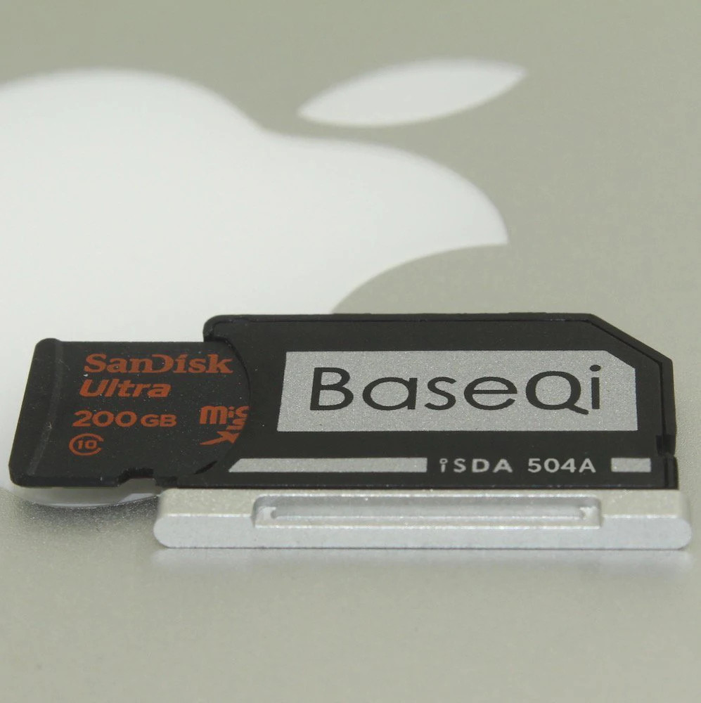 BASEQI алюминиевый MiniDrive адаптер карты Micro SD считыватель карт памяти для Macbook Pro retina 15 ''Late 2013/After модель 504A