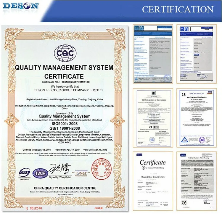 DESON CERTIFICATION
