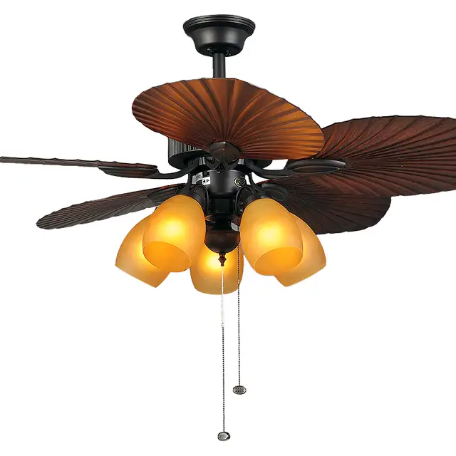 Unique Used Leaf Design Ceiling Fan Light With Southeast Asian