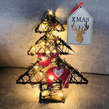 

New DIY Christmas With Lights Tree Vines Shape Christmas Tree Decoration Pendant Home Garden Decoration