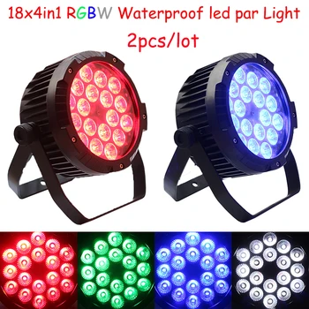

2pcs LED Stage Light 18X10W RGBW 4in1 Outdoor LED Par Light High Power Waterproof IP65 for club church concert Christmas Show