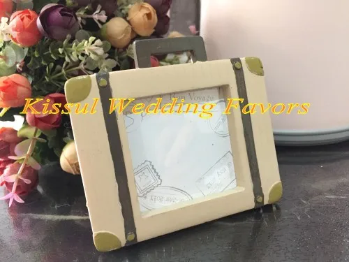 

(20Pcs/Lot) Wedding and Party Favors of Let the Journey Begin Vintage Suitcase Photo Frame Place card holder wedding souvenirs