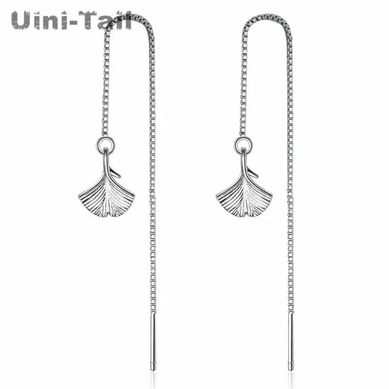 Лидер продаж новинка искусство тонкие серьги Uini Tail в виде листьев
