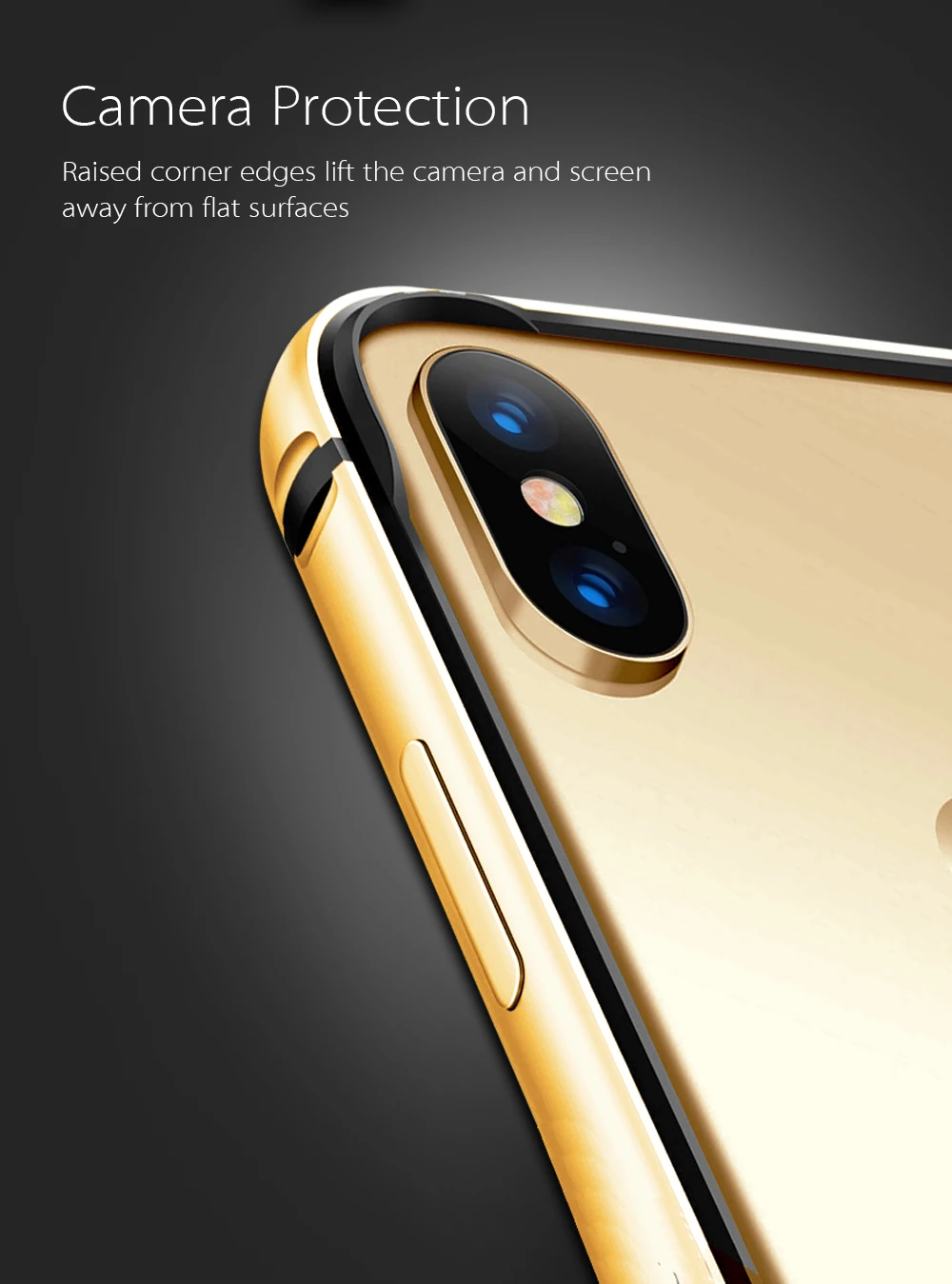 Ascromy For iPhone XS Max Bumper Case Luxury Aluminum Metal Silicone Frame Phone Case For iPhone X S R XR XSMax Gold Accessories (2)