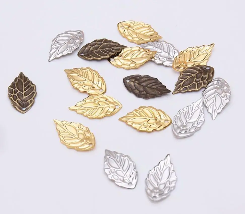 

Antiquity 300pcs 18*10mm Metal Leaf Leaves Bead With Hole For Sewing Craft Diy Bride Hair Headwear Bag Clothes Decoration