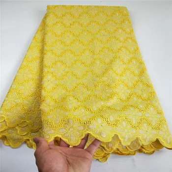 

African Lace Fabric Yellow High Quality Lace Swiss Voile Lace In Switzerland French Dry Lace Fabrics For Dress CHYP5-1