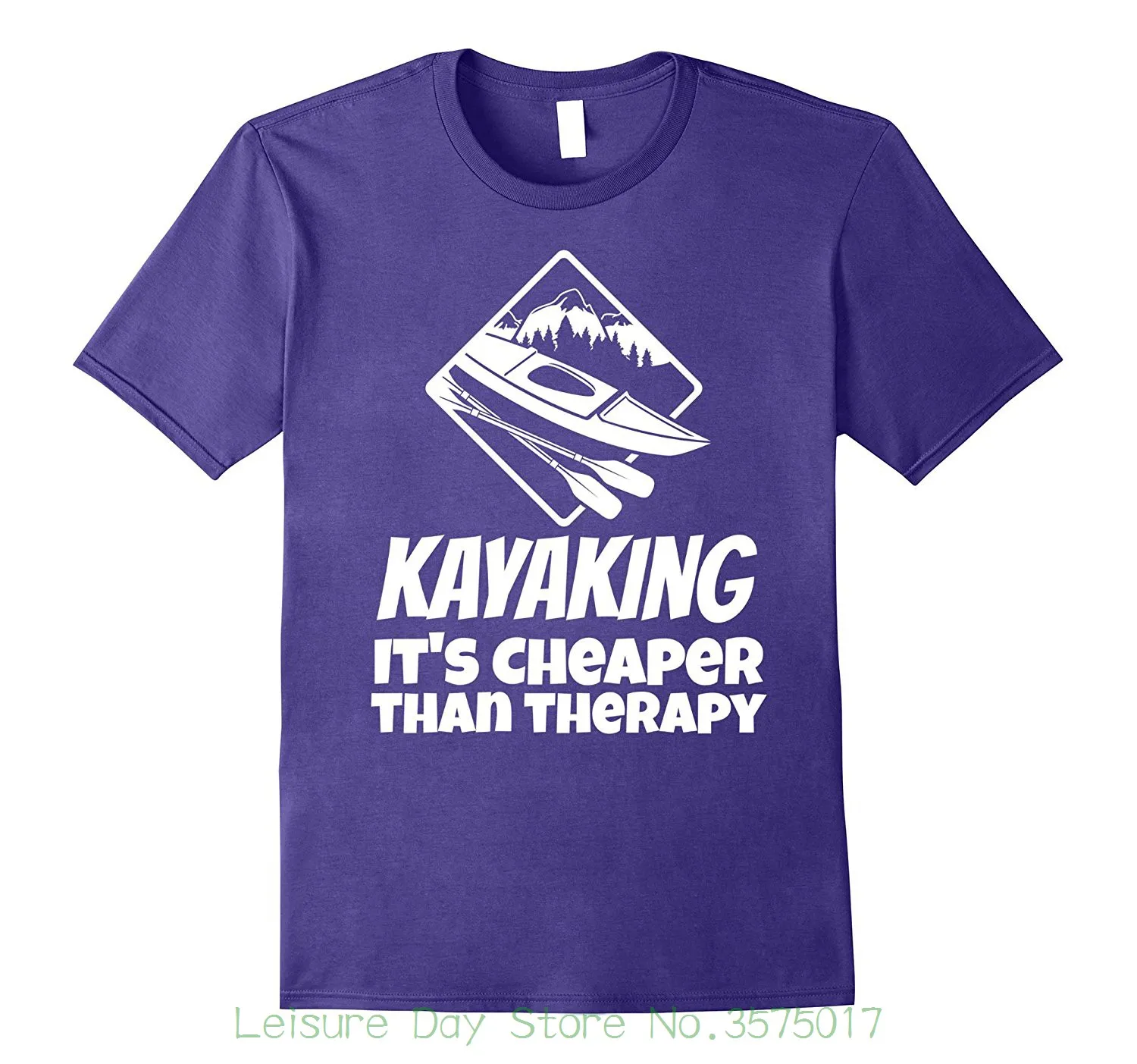 Summer Short Sleeves Cotton T shirt Kayaking It's Cheaper Than Therapy