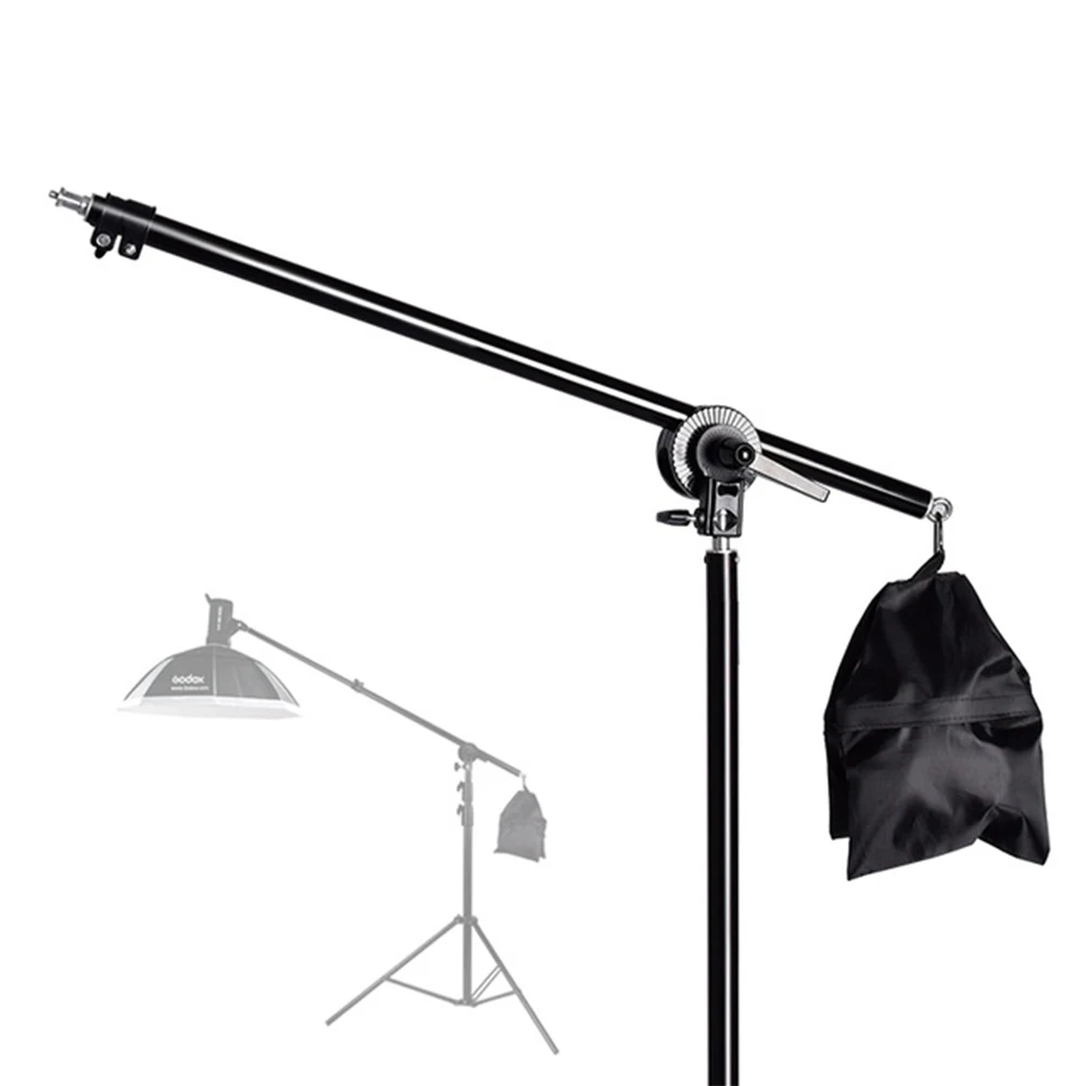  74-135cm Studio Photo Telescopic Boom Arm Top Light Stand With Sandbag for Speedlite /Mini Flash St