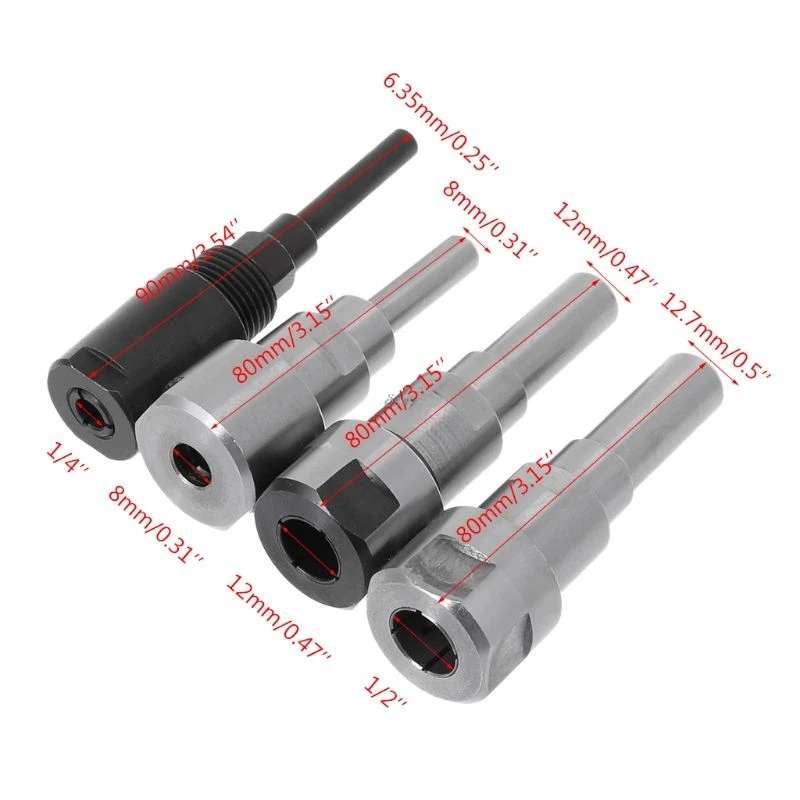 collet titular fresadora roteador bit máquina de gravura haste extensão