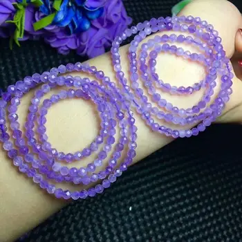 

Free Shipping Natural Purple Crystal Bracelet Amethyst Quartz 4mm AAA(CX#