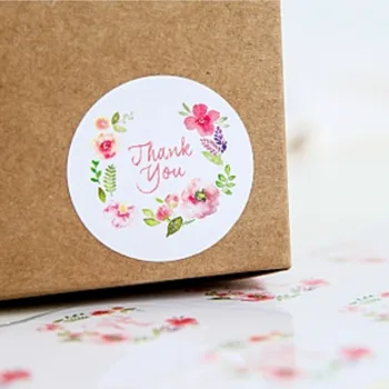 

Wholesale 100pcs/10sheets 3.5cm Flower Design Sticker Labels For Creative Paper Stickers Thank You Seals For Gifts