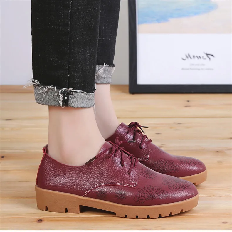 CAGILKZEL Autumn Winter Warm Women Platform Flats Shoes Casual Leather Slip-on Ladies Flat Chaussure Femme Shoes