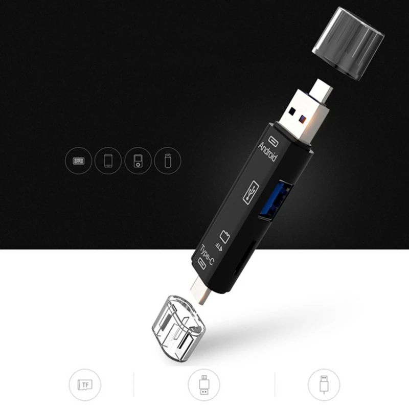 5 в 1 Usb 3,1 кардридер высокая скорость SD TF Micro SD кардридер Тип C USB C Micro USB память OTG кардридер