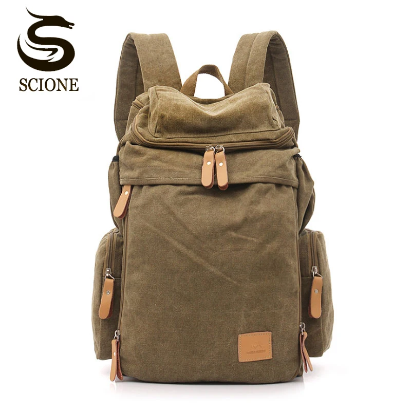 Kopen Top Kwaliteit Casual mannen Rugzak Mode Canvas Studenten School Schoudertas Laptop Rugzak Grote Reizen Rugzakken koreaanse