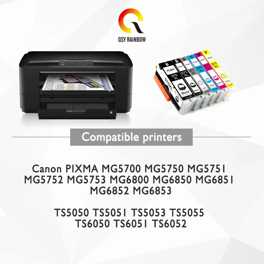 6 шт. PGI 570 CLI 571 чернильный картридж для принтера canon PIXMA MG7750/MG7751/MG7752/MG7753 струйный