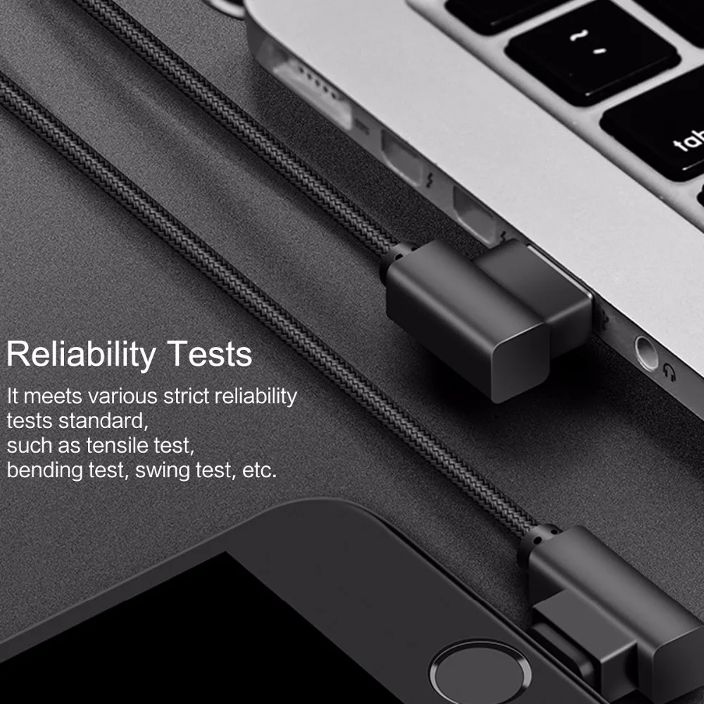 ROCK Handy USB Kabel für iPhone X 8 7 6 5 Plus 90 Grad Rechtwinklig 2.1A Schnelle Ladegerät sync Ka
