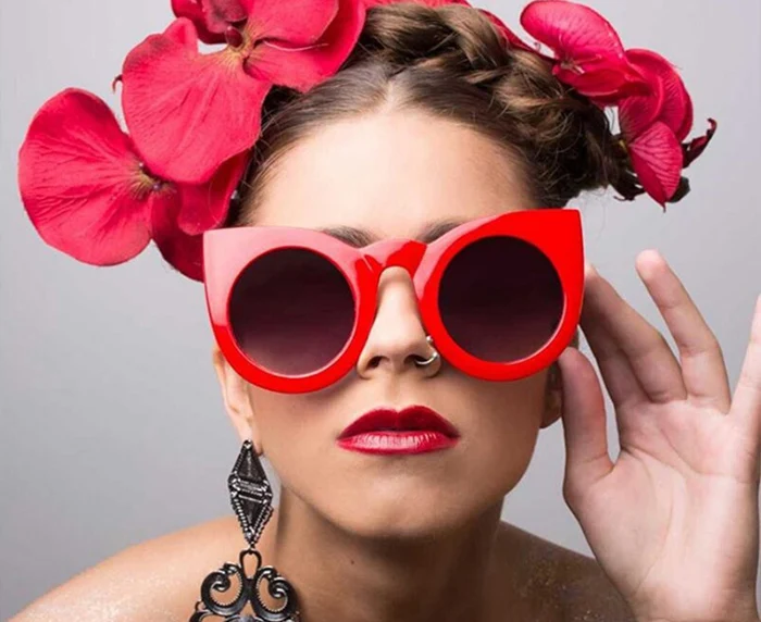 Red Grey SHAUNA, 9 цветов, классические женские солнцезащитные очки Cateye, модные женские солнцезащитные очки с двойной оправой, градиентные/прозрачные линзы - Цвет линз: Red Grey