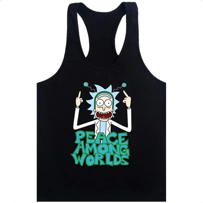 

Funny Anime Tank vest White Fitness Cartoon Fitness Funny Leisure Cool cute Tiny Rick and Morty men Tank Top sleeveless tops