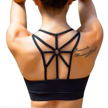 Women Push Up Sexy Sports Bra Cropped Crop Top Cross Wide Elastic Straps Fitness Yoga Bra Running Workout clothes G-331